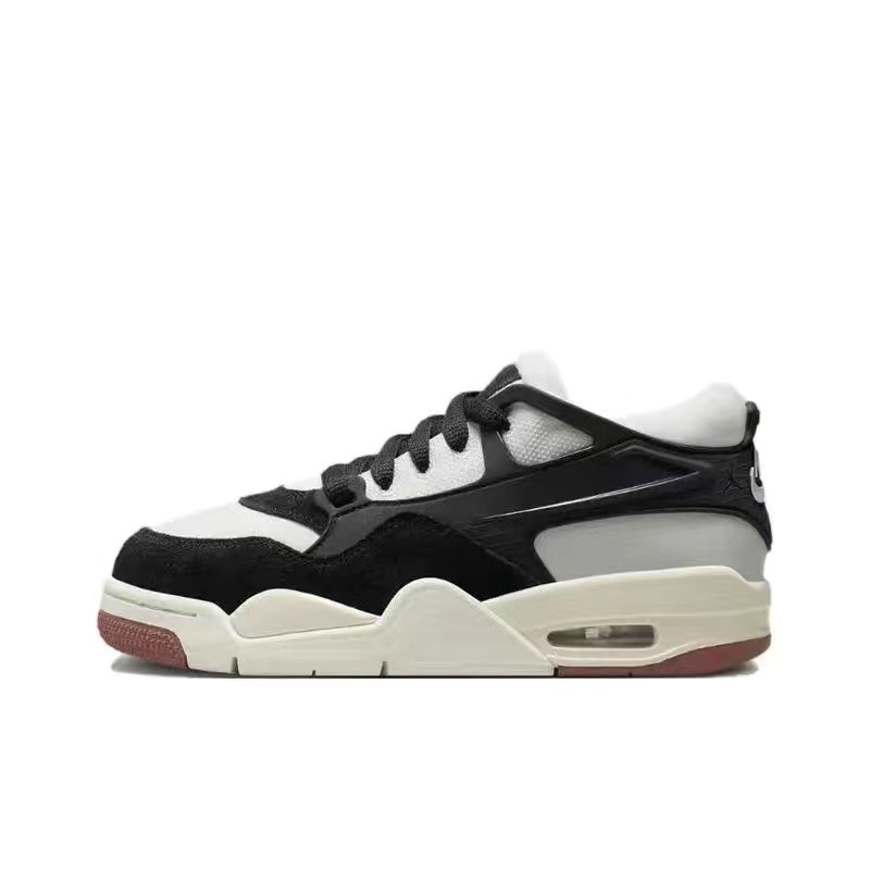 High quality sport sneakers AJ4 RM collaboration black low cut retro basketball shoes without