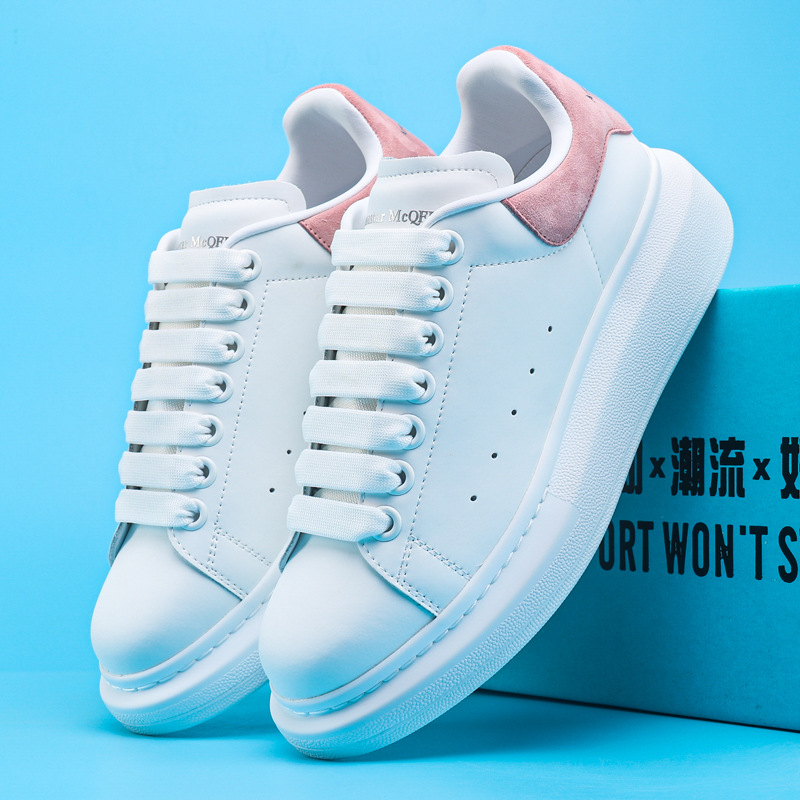 Peter McQueen Head Layer Genuine Sheepskin Inner White Shoes Women's Sponge Cake Thick Bottom Genuine Leather Couple Casual Couple MQ Board Shoes