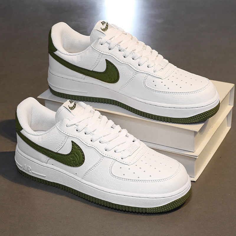 Nai Guan Putian Factory AJ Men's Shoes Low Top Oil Green Air Force No.1 Sports Board Shoes AF1 White Shoes Women