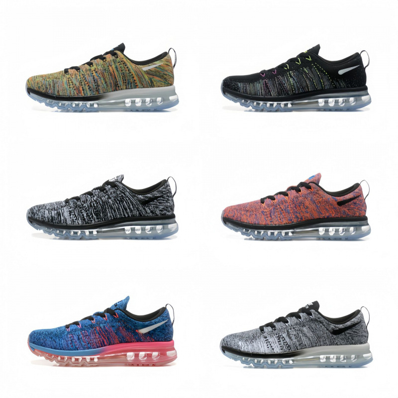 High version Flyknit Max air cushioned running shoes, Flyknit knit sports shoes, breathable casual running shoes