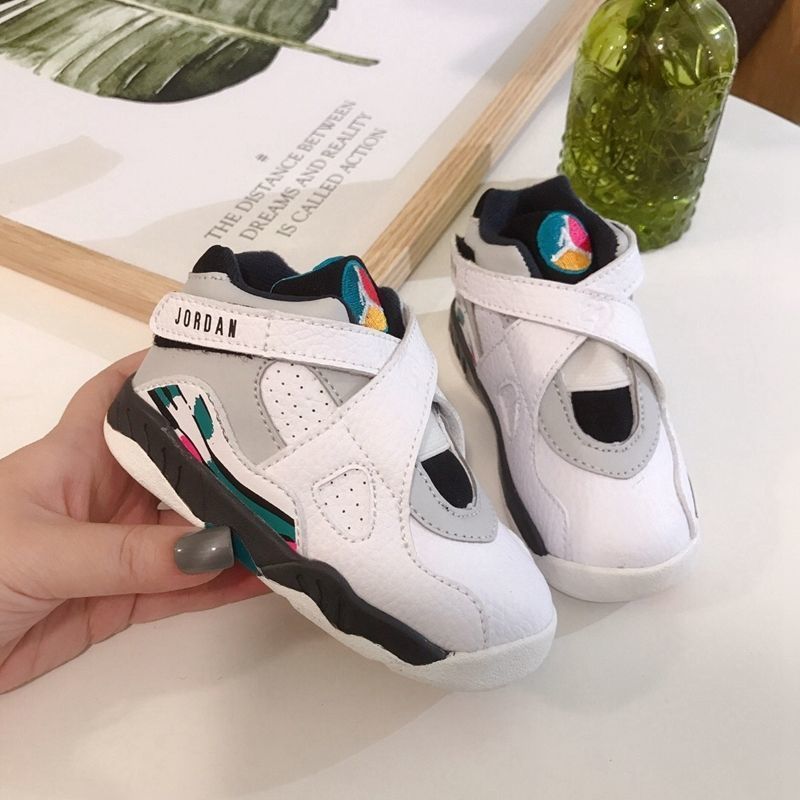 AJ8 children's shoes for boys and girls, high top basketball shoes, Velcro sized children's sports and leisure shoes AJ8 children's shoes for boys and girls, high top basketball shoes, Velcro sized children's sports and leisure shoes