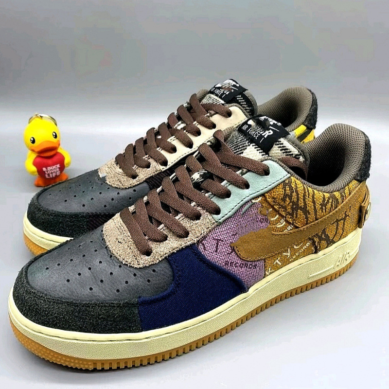 Pure original AF1 board shoes TS joint funny face zipper splicing Air Force No.1 trendy shoes low top men's and women's casual sports shoes