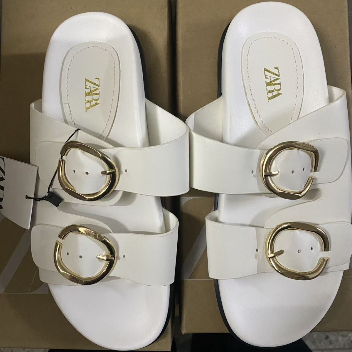 ZA white thick soled sandals for women's summer wear, 2025 new fashion outfit, versatile skirt, beach stunning sandals for women