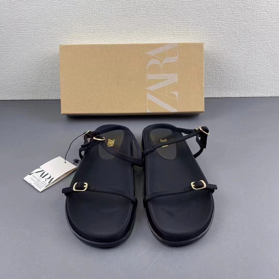 ZA2024 Summer New Women's Shoes Silk Fabric Square Head with Shallow Mouth Slope Heel High Heels Sandals