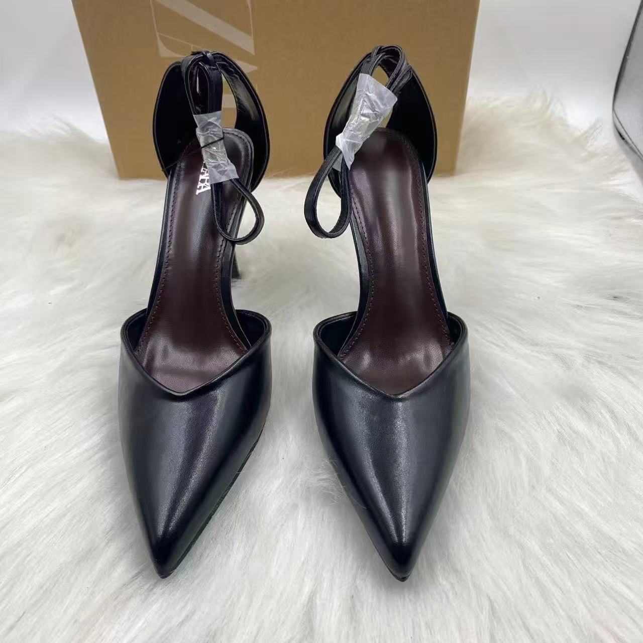ZA2025 new French socialite temperament pointed high-heeled single shoes for women, 2024 new hollow sandals for women
