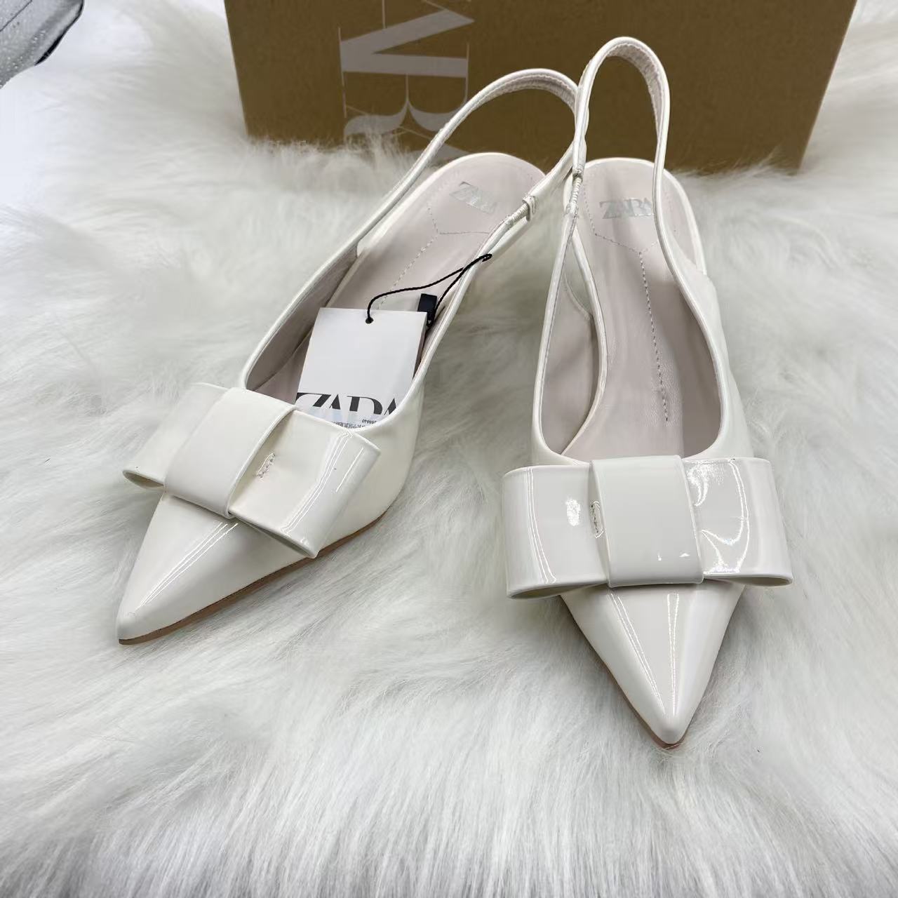 ZA high-end high-heeled shoes for women in the Spring and Autumn period of 2025, new pointed and fine heeled professional single shoes, patent leather nude colored toe sandals