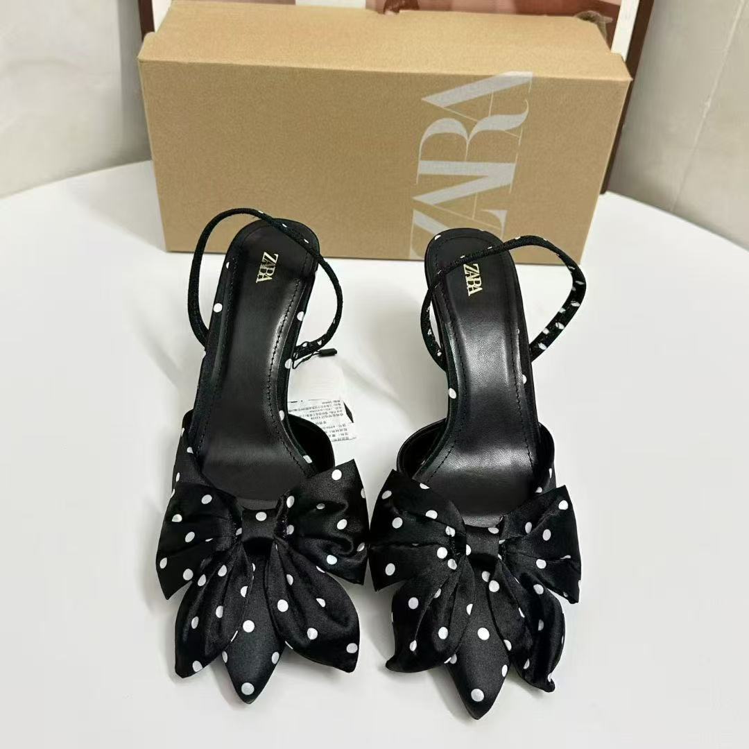 ZA Home 2025 New Spring/Summer European and American Pointed Women's Single Shoes Butterfly Bow Hollow Sandals Wave Point Fashion Women's Shoes High Heels ZA Home 2025 New Spring/Summer European and American Pointed Women's Single Shoes Butterfly Bow Hollow Sandals Wave Point Fashion Women's Shoes High Heels