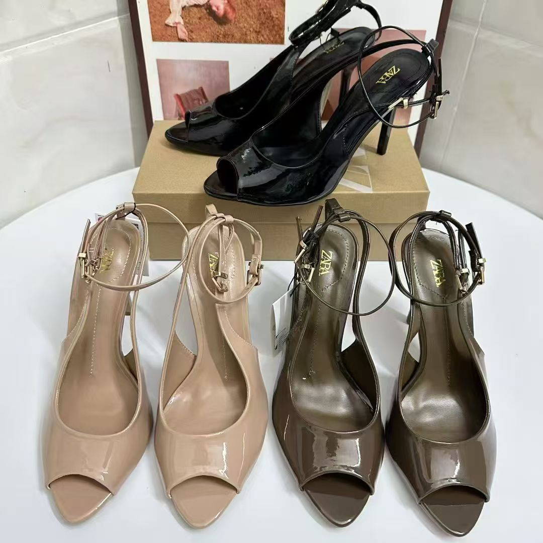 ZA2025 Autumn New High Heeled Fish Mouth Sandals Large Size Versatile High Heeled Open toed Sandals for Daily Outing Women's Shoes