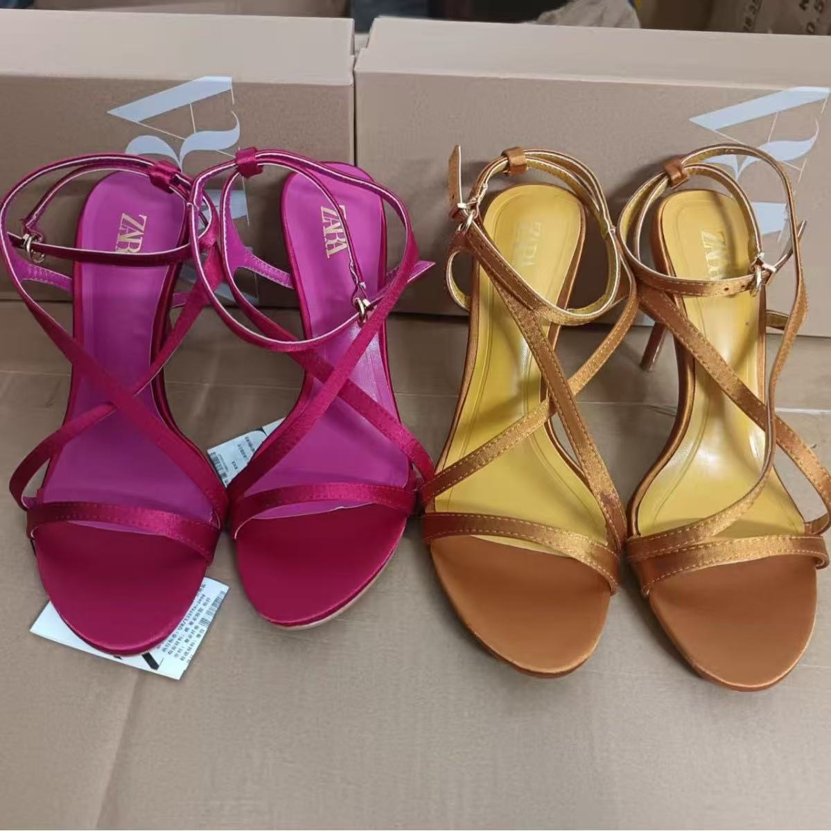 2025 Spring/Summer New One Belt Banquet Style Fine Heel Sandals for Women, Versatile Fashion Open toed High Heels, Foreign Trade