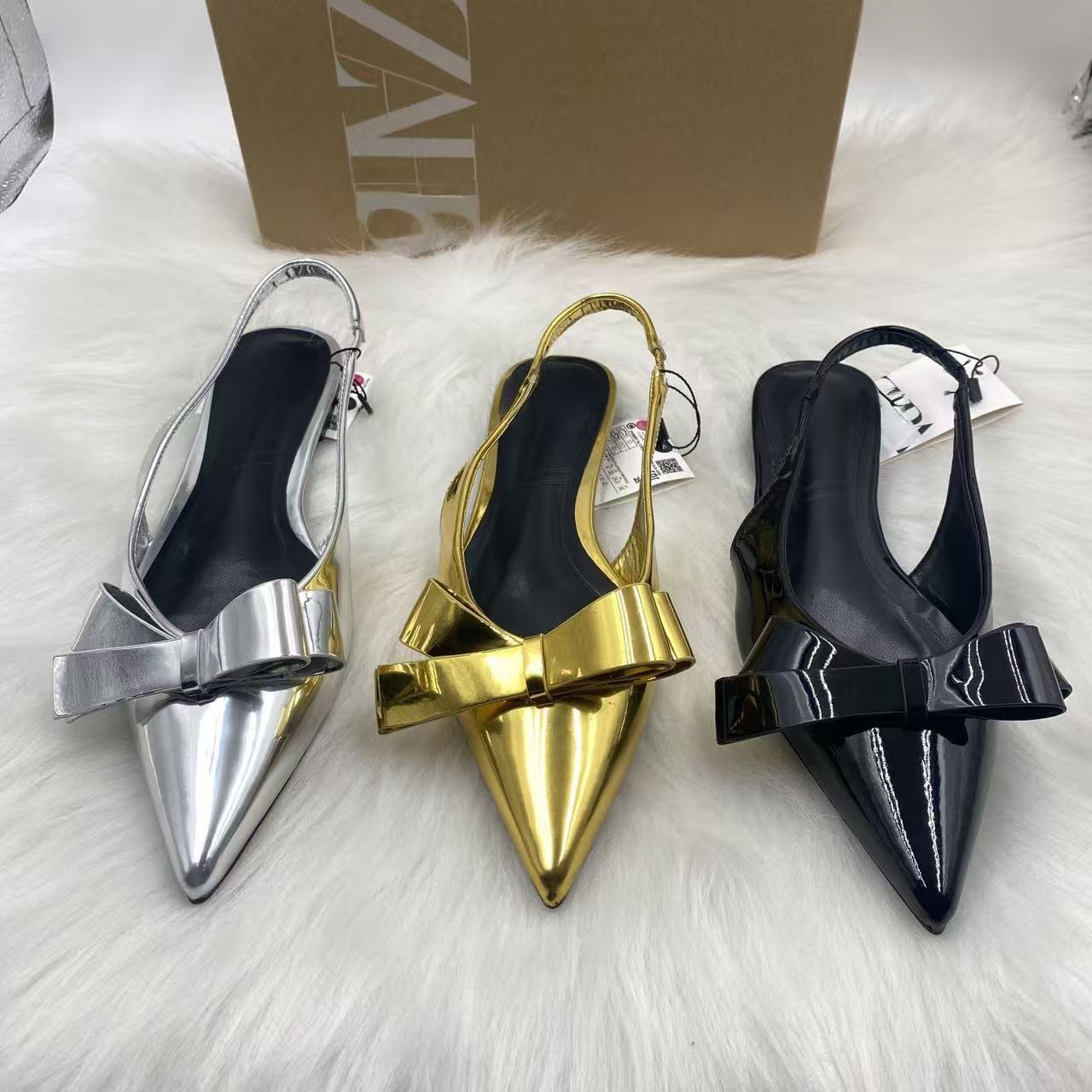 ZA Home 2025 new women's shoes with low heels, high temperament, socialite high heels, women's shoes with shallow toe cap and back strap, single shoe