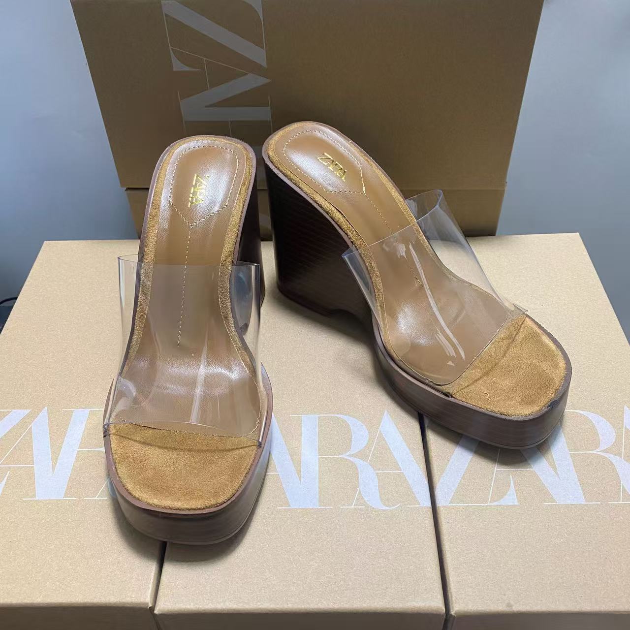 ZA2025 Summer Thick Bottom Waterproof Platform Summer Sandals Daily Outing Sandals Internet Celebrity Height Increasing Sandals for Women