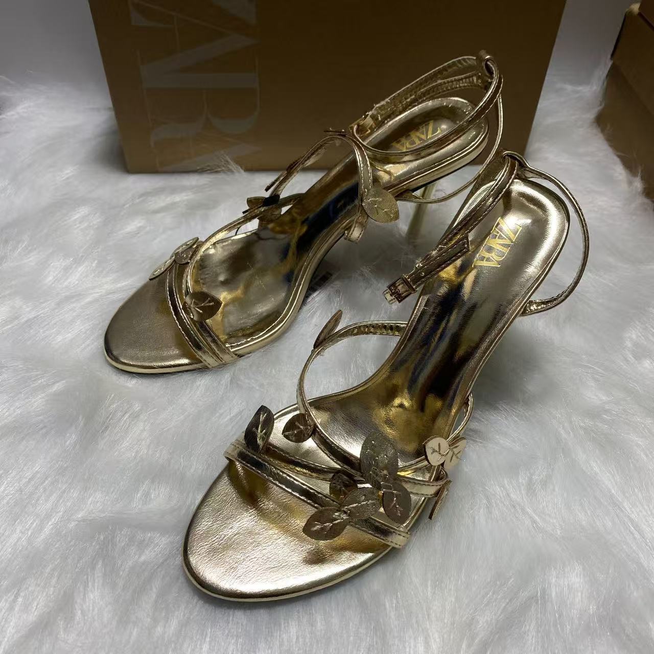 ZA2025 Summer New Fairy Style Bow High Heels Baretoe Strap Art Retro Korean Sandals