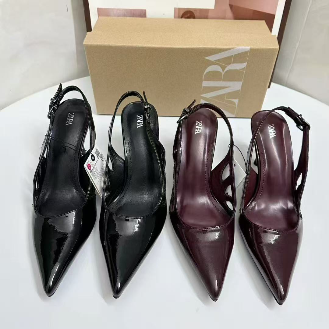 ZA2025 Spring Style Thin Heel Baotou One Strap Pointed High Heel Hollow Sandals for Daily Versatile Outerwear Women