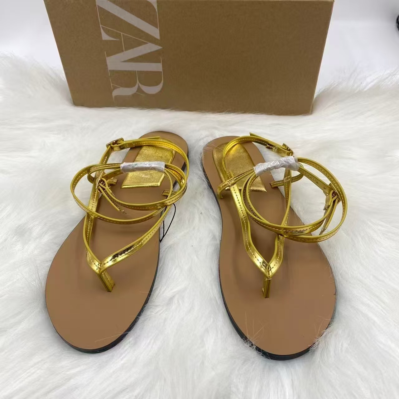 ZA Women's Summer 2025 New Soft soled Simple Student Flat Shoes Fashion Versatile Roman