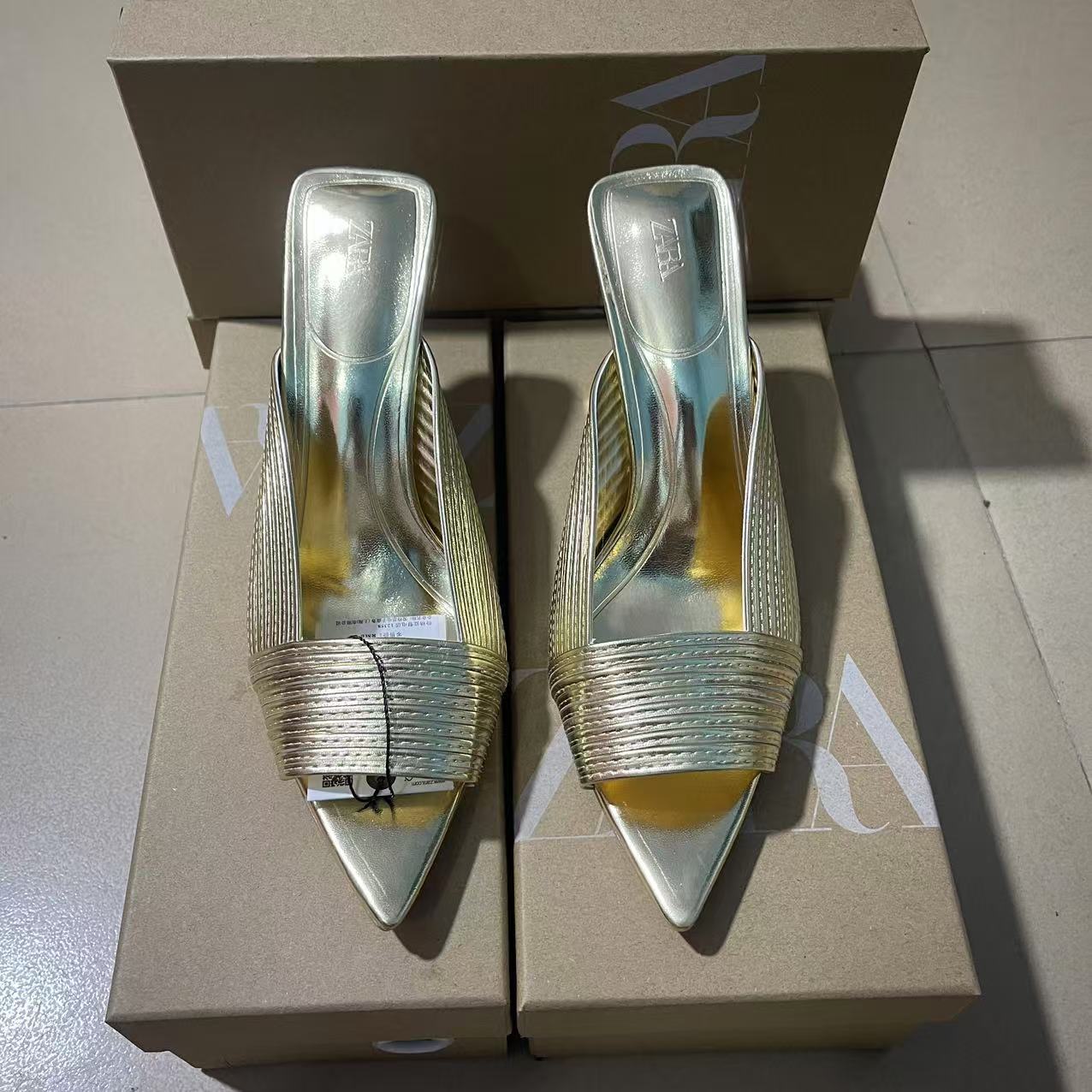 ZA2024 Summer New High Heel Shoes with Fish Mouth Leakage, Classic Fashion Outerwear Women's Shoes