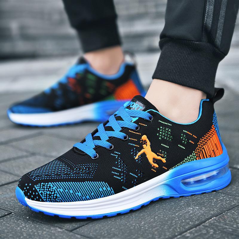 Cross border men's shoes 2025 new summer breathable running mesh casual shoes men's air cushion sports shoes in stock batch