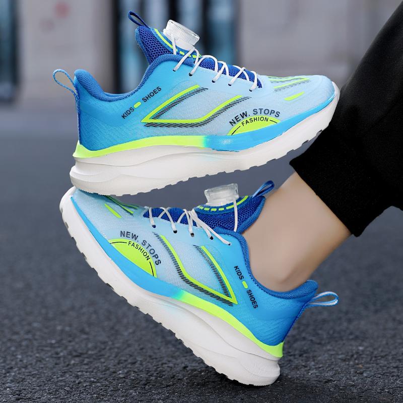 Spring and summer new comfortable and breathable button running shoes for children, casual and versatile boys' sports shoes, fashionable and casual children's shoes