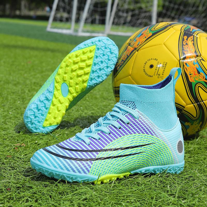 2025 new sports nail high top professional match football shoes for middle-aged and young children, training anti slip sneakers in stock wholesale