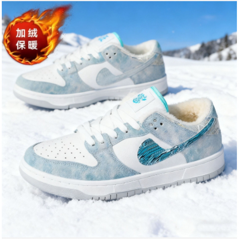 Zhongda Children's Cross border Versatile Warm 2025 Winter Plush Children's Parent Child Sports Shoes for Men and Women's Casual Daily Board Shoes