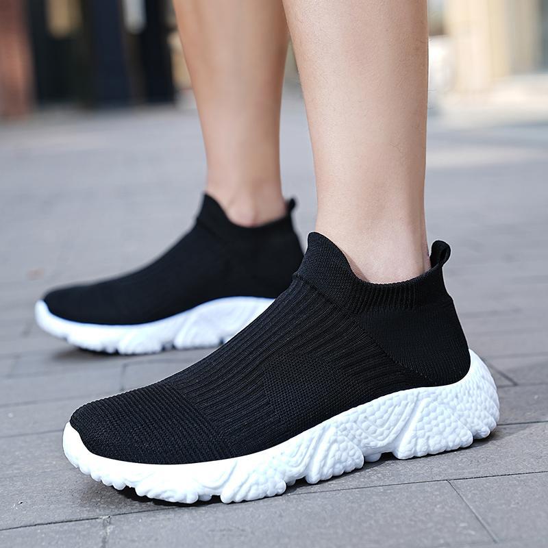 Cross border 2025 men's shoes, breathable sports shoes, couple's trendy shoes, breathable lazy shoes, flying woven mesh shoes, wholesale
