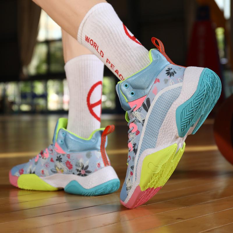 2022 new autumn men's shoes, summer breathable sneakers, men's basketball high top versatile youth sports shoes wholesale