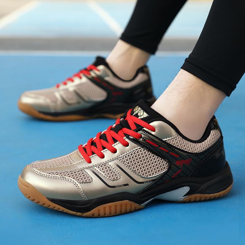 Cross border badminton shoes, men's and women's breathable table tennis shoes, breathable and lightweight sports competition training shoes, tennis shoes wholesale