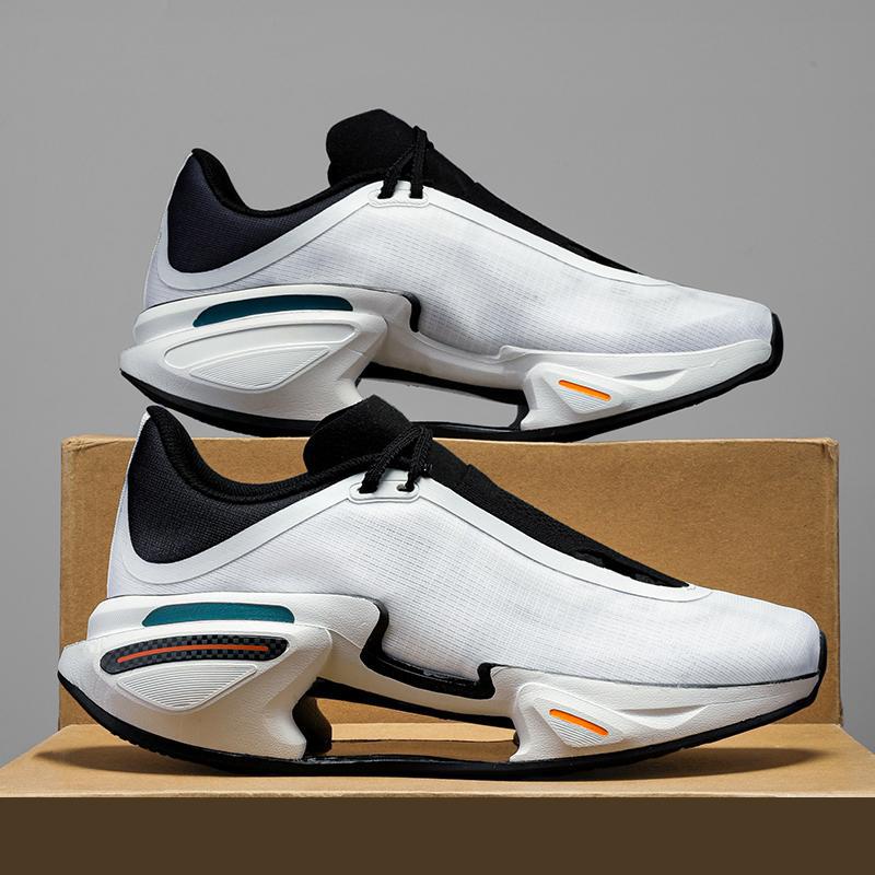 2025 new fashionable shock-absorbing running shoes for men and women, carbon board racing shoes for junior high school students, side running shoes for spring