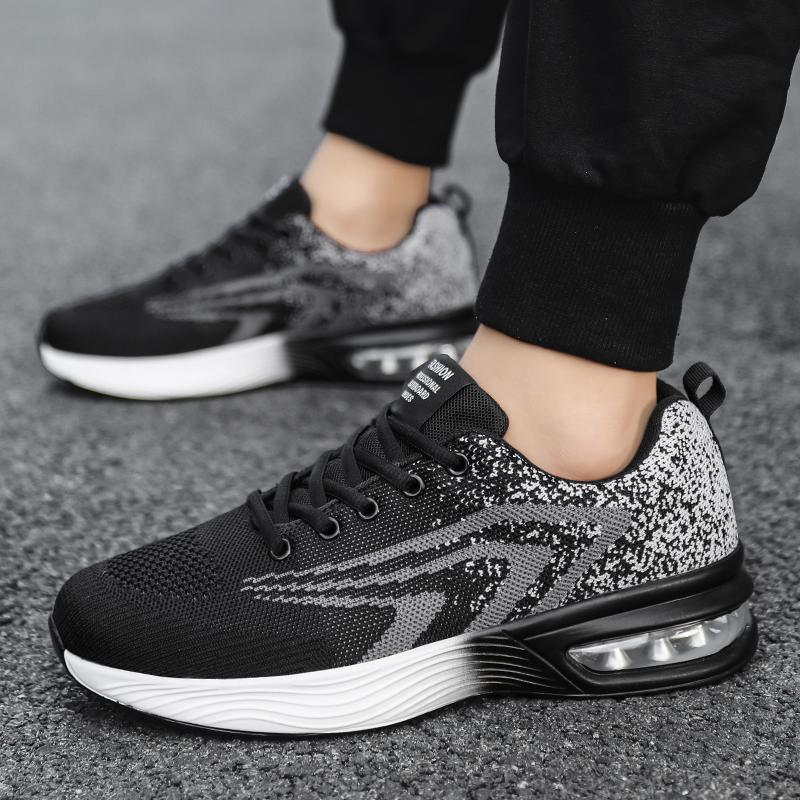 Cross border spot men's shoes 2025 autumn new mesh breathable casual sports shoes men's air cushion running shoes wholesale