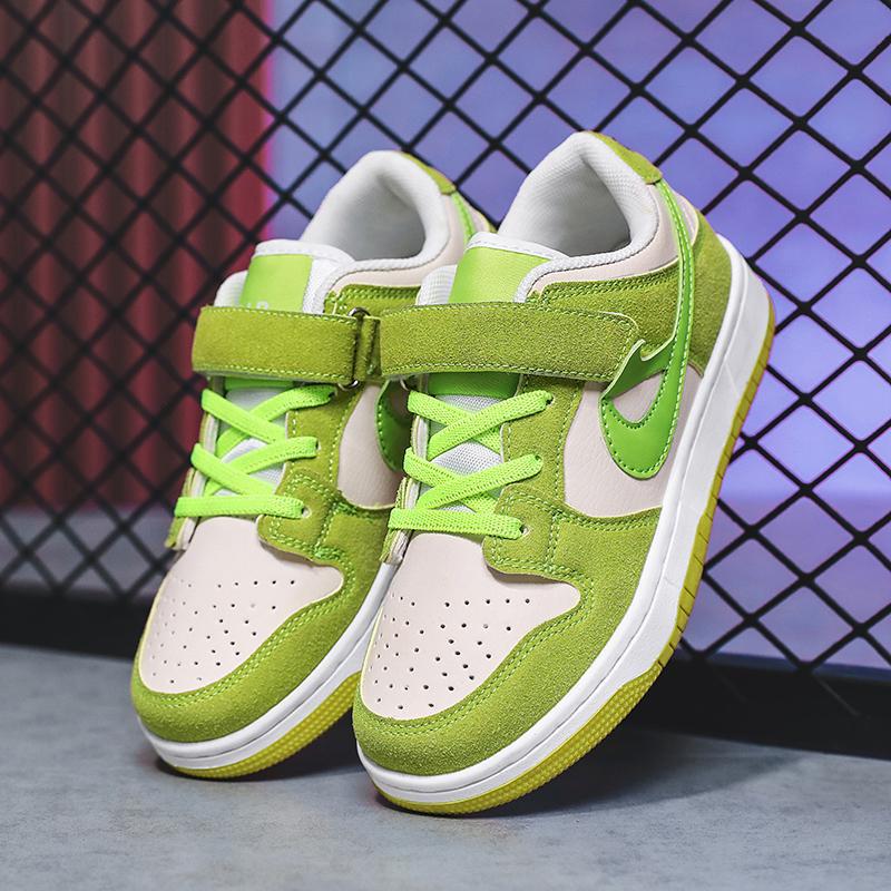 2025 Spring and Autumn Boys' and Girls' Mid to Large sized AJ Children's Shoes Low cut Board Shoes Green Green Apple Black and White Panda Children's Shoes