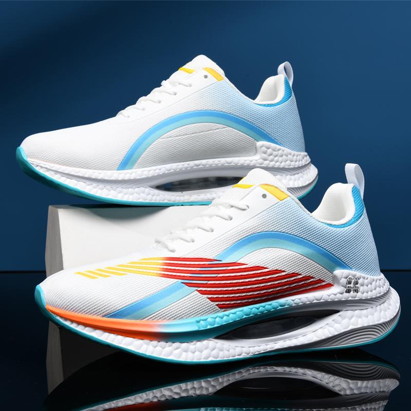 2025 lightweight air cushion couple youth sports shoes men's shoes shock-absorbing fly woven breathable popcorn running shoes