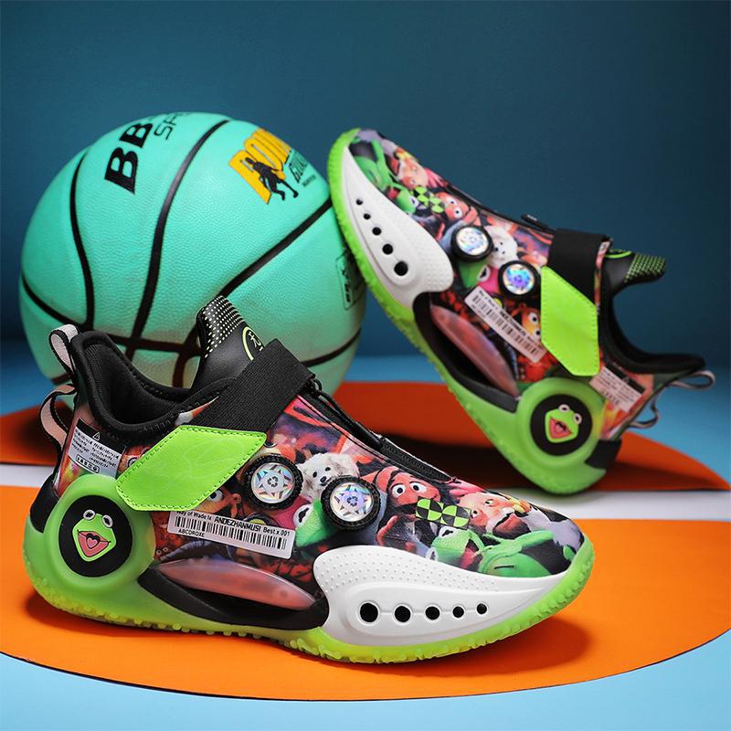 2025 Spring and Summer New Basketball Shoes Men's High Top Casual Sports Shoes Student Breathable Rotating Button Running Shoes
