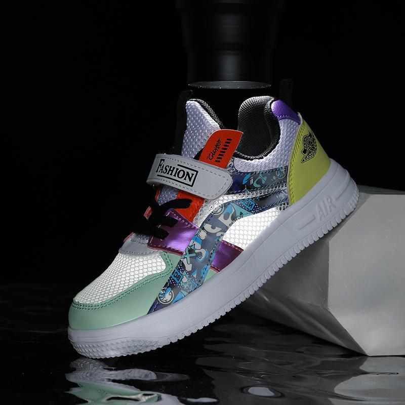 2025 New Children's Board Shoes Breathable Boys' Board Shoes Medium and Large Children's Spring and Summer Edition Boys' Mesh Sports and Leisure Board Shoes