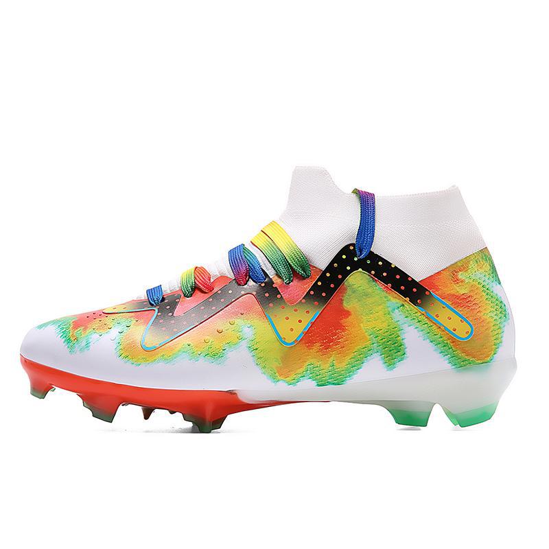 Cross border new children's soccer shoes, men's high top, students' broken nails, long nails, adult women's indoor breathable training shoes wholesale