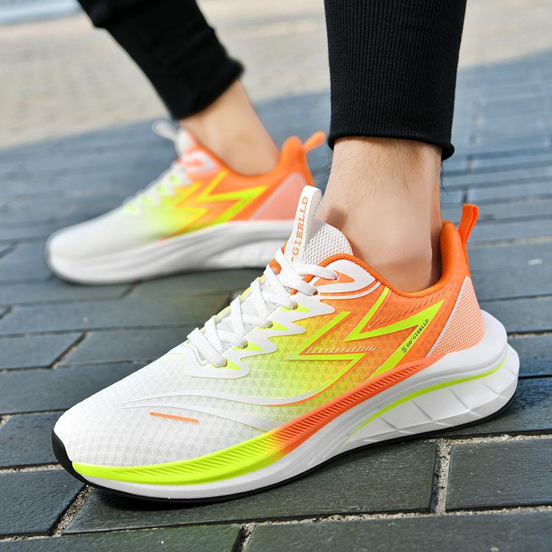 2025 New Four Seasons Men's Popcorn Sneakers in Stock, Breathable Mesh Shoes, Student Middle School Entrance Exam Running Shoes Wholesale