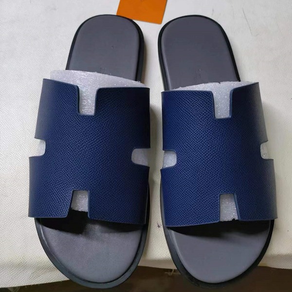 Middle East Cross border E-commerce Men's H Slippers Southeast Asian Flat Leather Shoes European and American Foreign Trade Original Order One Word Drag Beach Shoes