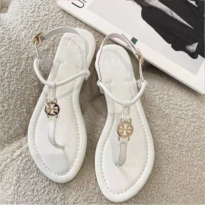 2023 TB new leather clip toe sandals for women, flat bottomed and versatile Roman herringbone clip toe sandals in large size 2023 TB new leather clip toe sandals for women, flat bottomed and versatile Roman herringbone clip toe sandals in large size