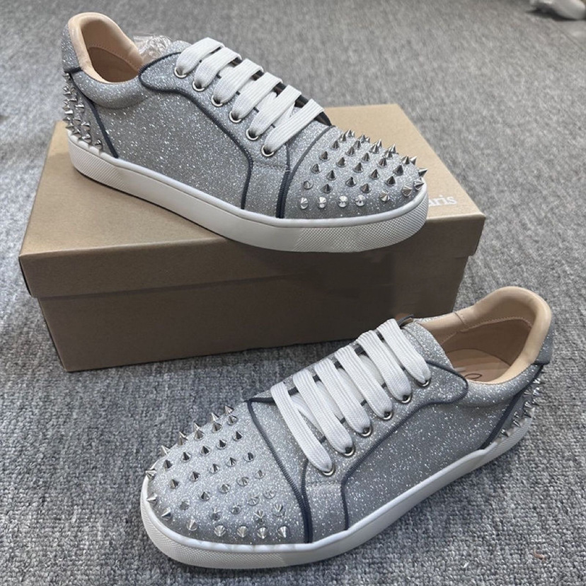 European Station CL Men's Shoes Riveted Red Bottom Shoes Trendy Flat Bottom Breathable Liuding Men's Leather Casual Trendy Brand European Goods European Station CL Men's Shoes Riveted Red Bottom Shoes Trendy Flat Bottom Breathable Liuding Men's Leather Casual Trendy Brand European Goods